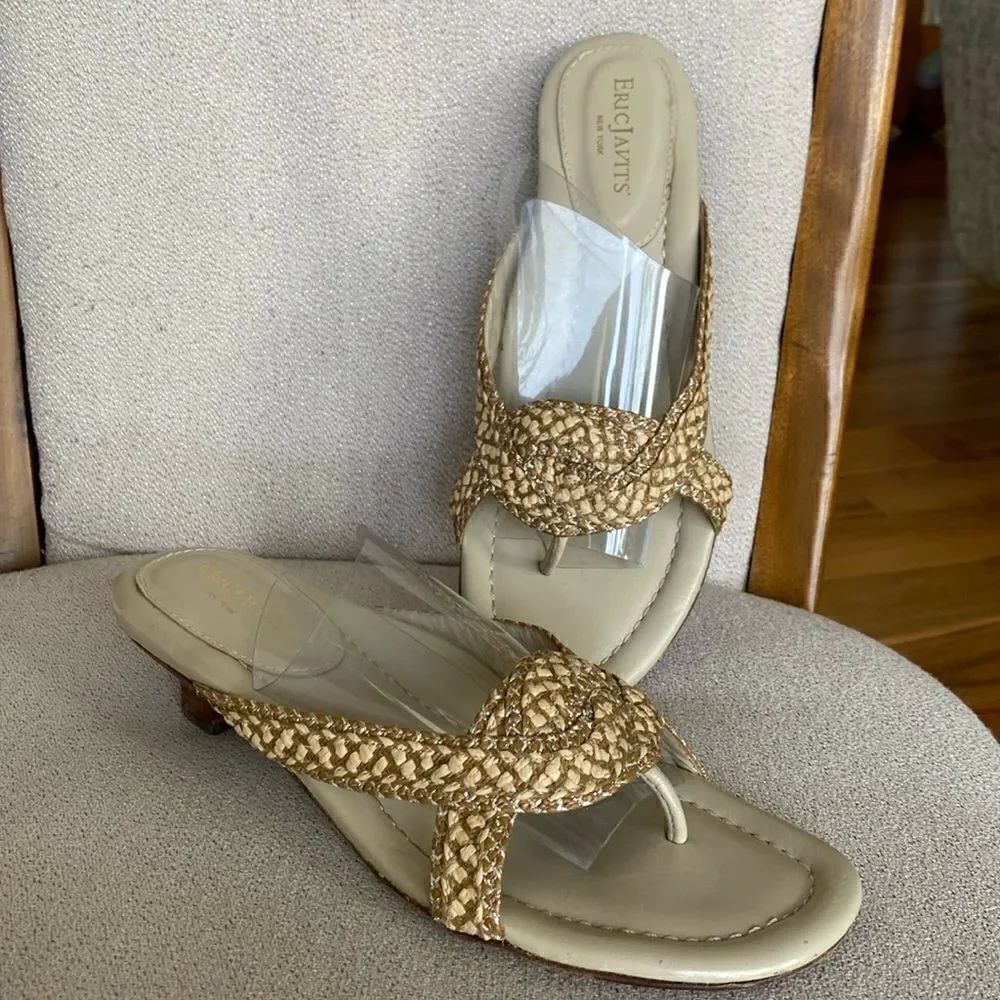 Eric Javits kitten heel sandals